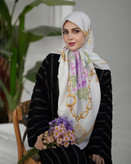روسری ابریشم توییل طرح پاپیون